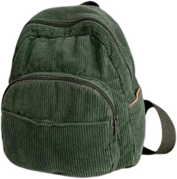 Aesthetic Backpack Mini Classic Corduroy College Backpack for Women Cute Retro Grunge Backpack Casual Daypack