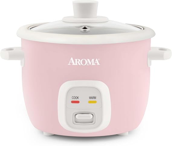 Aroma Housewares 4-Cups (Cooked) / 1Qt. Rice & Grain Cooker (ARC-302NGP), Pink