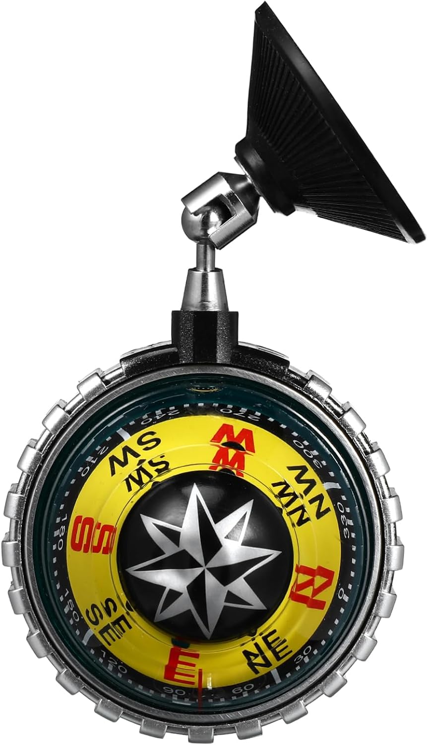 Toyvian Car Compass Dashboard Mount with Suction Cup Marine Compass Ball Outdoor Navigation Guiding Tool Automotive Interior Decoration