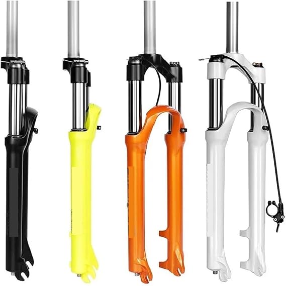 XCM 26 27.5 29-inch Shoulder Locking Mechanical Aluminum Alloy Shock-Absorbing Front Fork Frame for 130-32 Mountain Bikes, Stroke 120(Black 27.5in Manual)
