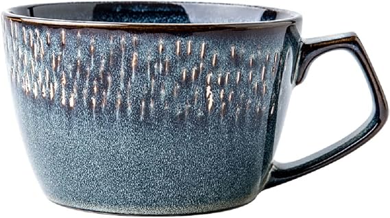 24 Ounce Soup Bowl with Handles,Jumbo Soup Mug with Handles,Wide Large Cereal Bowl for Oatmeal,Gumbo, Salad,Microwave & Oven Safe (Sydney Blue)