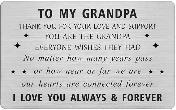 CPLJW to My Grandpa Gifts from Grandchild - Grandpa Birthday Card Gifts - Grandpa Wallet Card Gifts