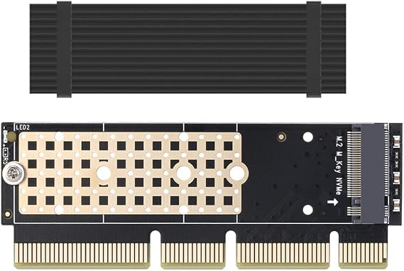 M.2 SSD to PCIE Adapter with Heat Sink | M.2 NVME SSD to PCIE 4.0 X16 Expansion Card with Aluminum Heatsink, Easy Install, Supports 2230/2242/2260/2280