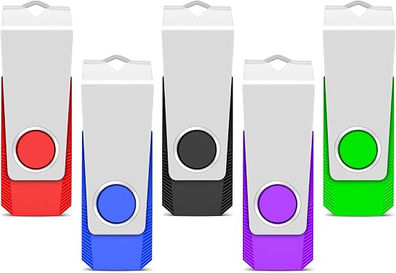 TEWENE USB Stick 8 GB Set of 5 USB 2.0 Rotate Flash Drive