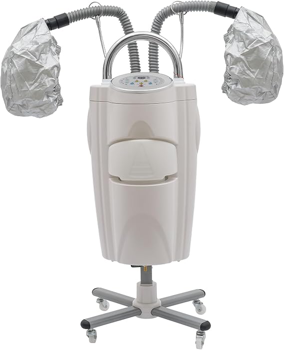 Hair Steamer,700W Standing Hair Salon Hair Steamer with Wheels,Professional Hooded Heating Steam Cap Hair Processor Hair Treatment Machine,Temperature & Time Adjustment,Dry Hair Treatment for Spa,Home