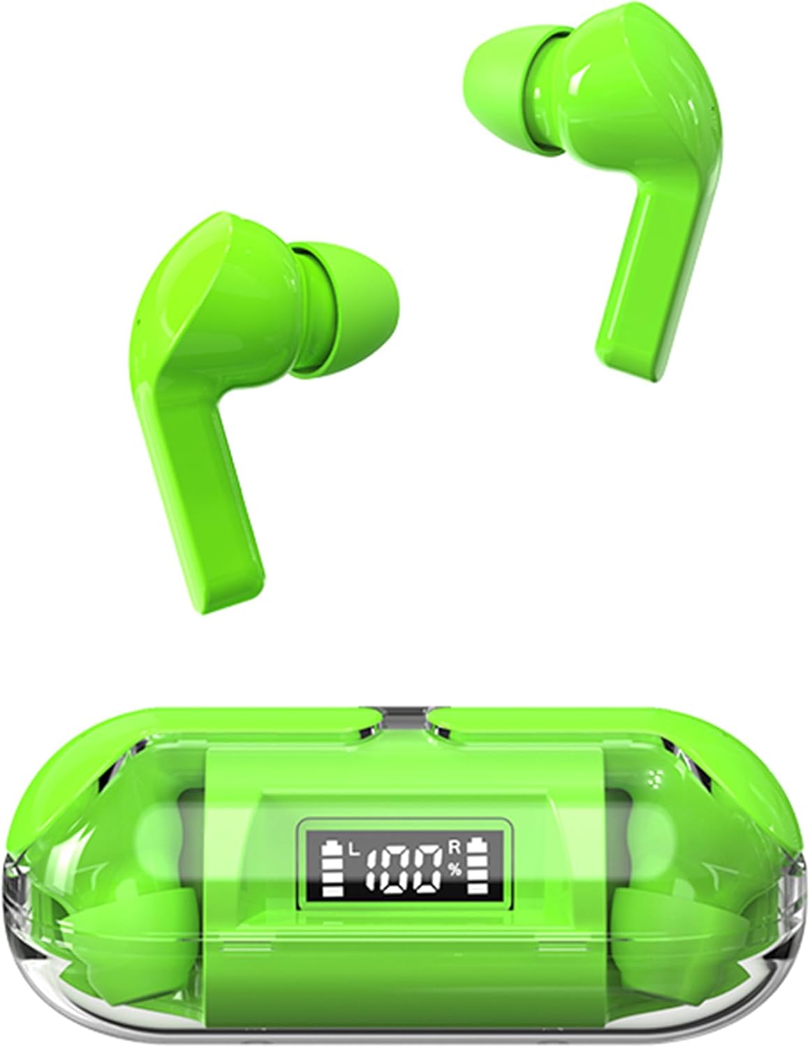 Bluetooth Headphones with 110H Playtime, LED Display, Earhooks, Waterproof