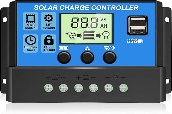 [Upgraded] 30A PWM Solar Charge Controller with Auto Parameter LCD Display