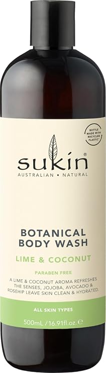 Sukin Botanical Body Wash, Lime & Coconut, 16.9 Fl Oz