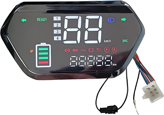 Ebike Display, 48V/60V/72V LED Universal Electric Bike Screen Display Meter, Speedometer, Odometer, Black