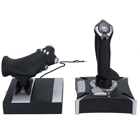 PUSOKEI Flight Simulation Controller, USB Gaming Flight Simulator with Vibration Function and Throttle Control, Wired Flight Stick for PS 4/X Box ONE/X Box Series X/S /