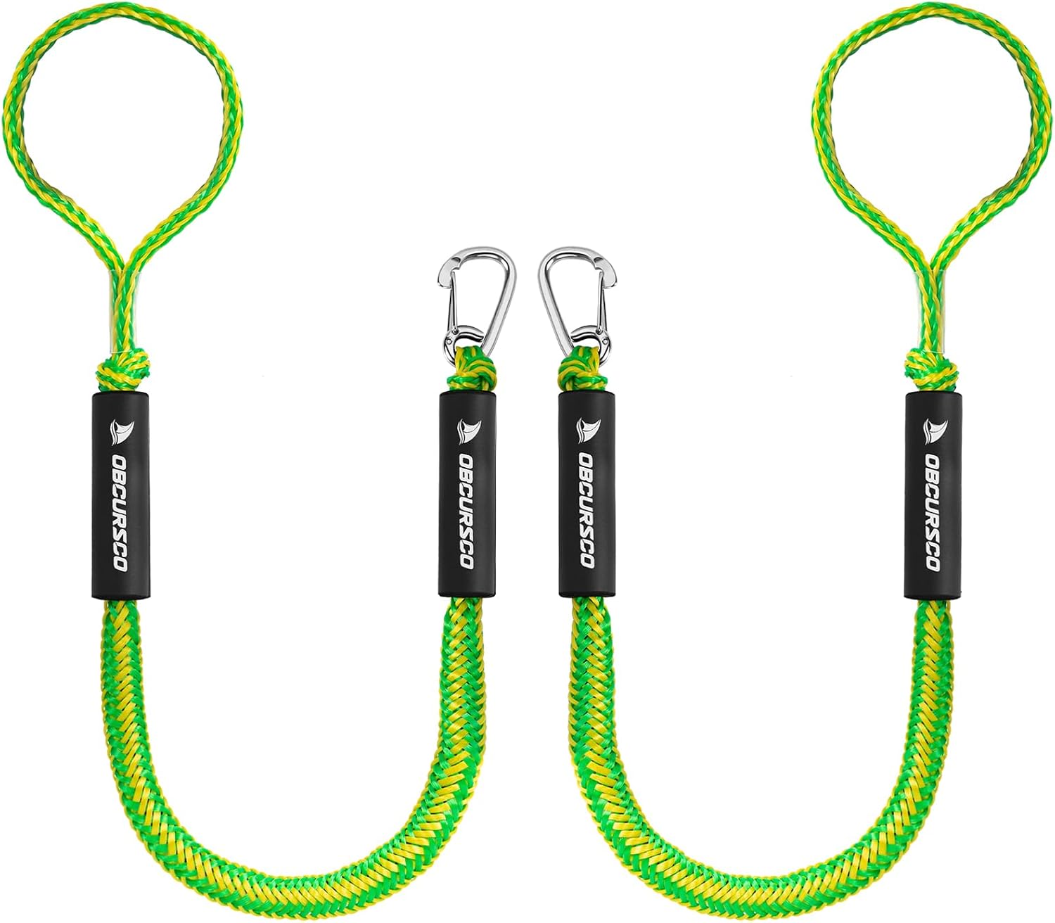 Bungee Dock Line Mooring Rope for Docking with Stainless Steel Clip Accessories for Boats PWC, Built in Snubber, Kayak, Watercraft,SeaDoo,Jet Ski, Pontoon, Canoe, Power Boat 2-Pack