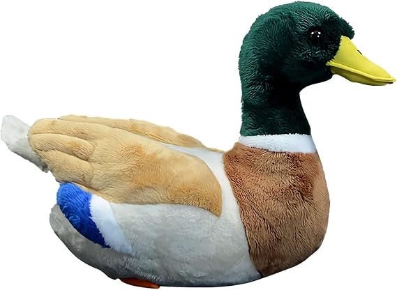 Kawaii Realistic Mallard Duck Plush Stuffed Animal Lifelike Green Duck Plushie Pillow Doll Home Decoration 12.2" Long (Mallard Duck)