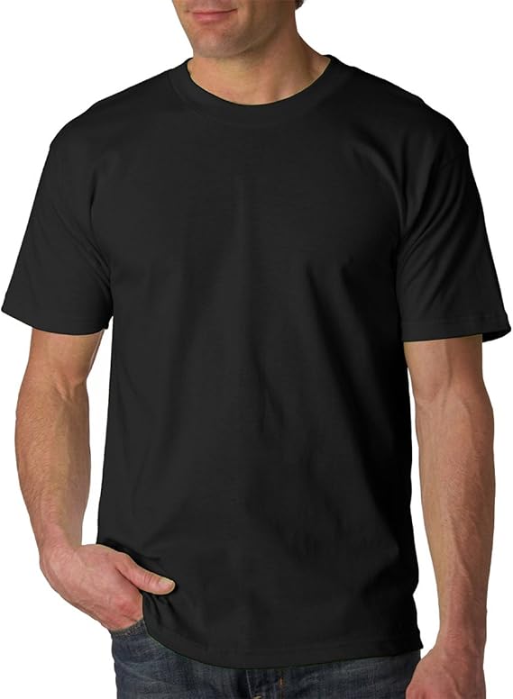 Bayside USA-Made SS Tee, Men's Classic Yellow Solid Crew Neck T-Shirt, S-5XL