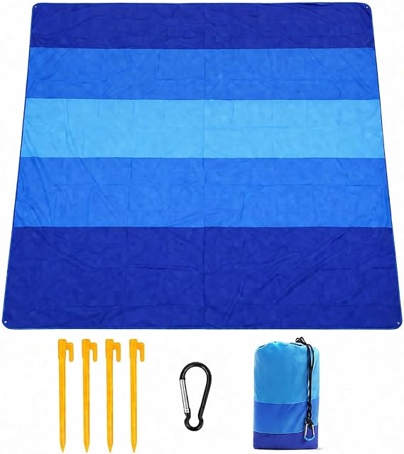 Plaj Battaniyesi, Kum GeÃ§irmez Plaj PaspasÄ± 200,6 cm X 210,8 cm / 2-8 YetiÅkin iÃ§in Su GeÃ§irmez HÄ±zlÄ± Kuruyan AÃ§Ä±k Hava Piknik MatÄ± Seyahat, Kamp, YÃ¼rÃ¼yÃ¼Å iÃ§in