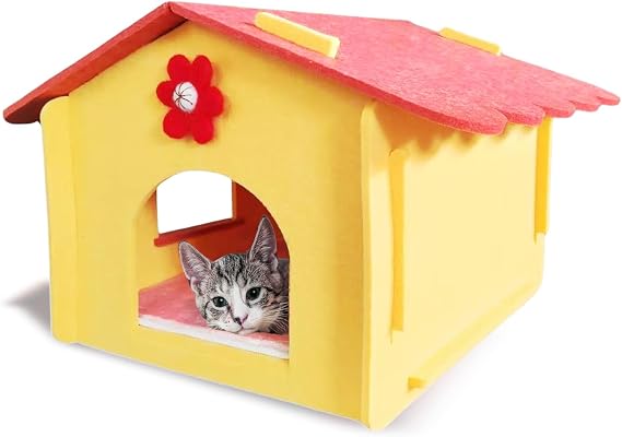 Lukamoo Cute Cat House (Crimson Sunshine, Large)