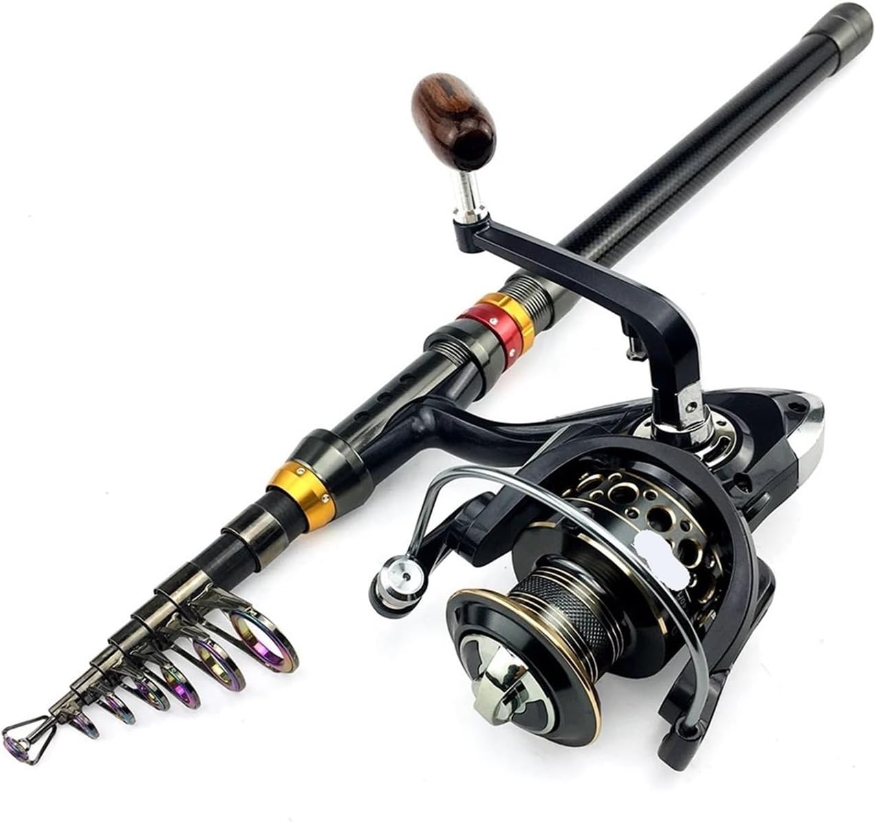 Fishing Rod Telescopic Fishing Rod Combo and Reel Kit Spinning Fishing Reel Gear Pole Set Fishing Reel and Rod Telescopic Fishing Rod2.4M Rod with BK3000