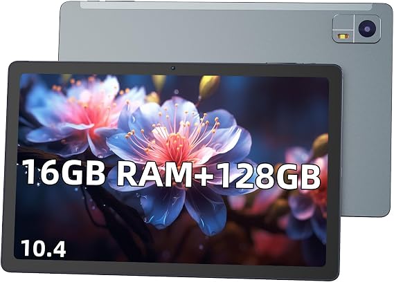 Fivahiva 2025 New Android Tablet, 10.4 inch 2000x1200 FHD Touchscreen,Tablet with Octa-Core Processor, 12GB RAM 128GB ROM 1TB Expand, WiFi 6, Dual Camera, BT5.0, 10000mAh, Split Screen, Big Screen