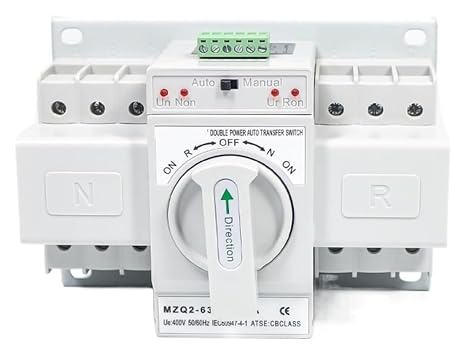 Double Power Automatic Transfer Switch AC 220V 3 Pole 63 Amps Generator ATS