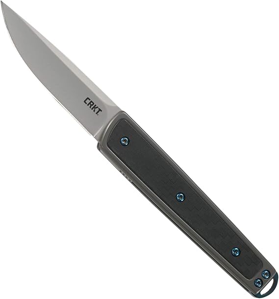 CRKT Symmetry Folding Everyday Carry Knife: Plain Edge Folder with Liner Lock, Everyday Carry Folded Knife with IKBS Ball Bearing Pivot System and G10 Handle 7190