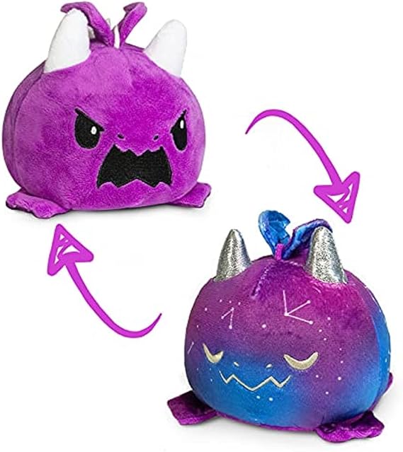 TeeTurtle Reversible Dragon Galaxy & Purple 4 Inch Flip Plush