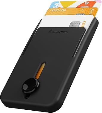 Sinjimoru for MagSafe Pop-Up Wallet, Quick Access Magnetic Card Holder with 3000G Strong Magnet and Anti-Slip Silicone Backing, Compatible with iPhone 12 to 16 Series. M-Button Up Wallet