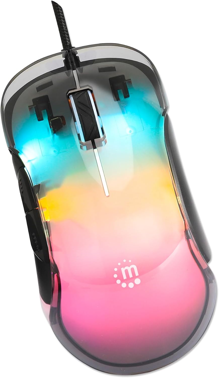 MANHATTAN Wired USB Gaming Mouse - High-Resolution 12,800 DPI - Adjustable RGB LED - 5 ft. Cable - 190381