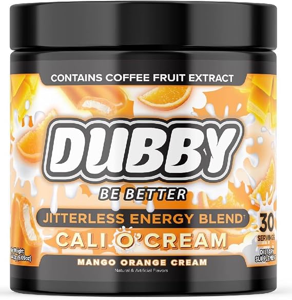 Dubby Sugar Free Energy Drink Powder, Mango Orange Cream (Cali Cream)