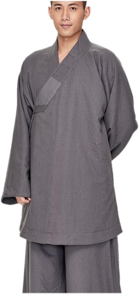 ZanYing Meditation Loose Sets Men V-Neck Casual Suits Monk Outfit Winter
