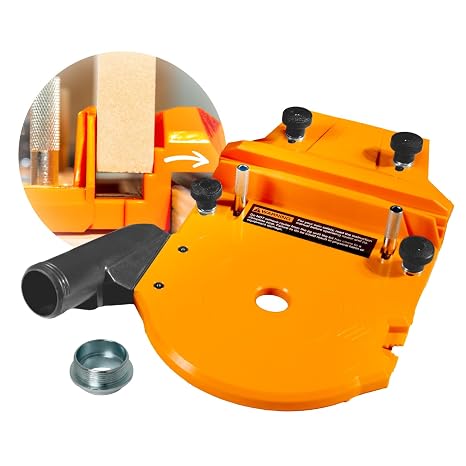 POWERTEC Router Dado Jig for Precision Dado Cuts | Adjustable Fence, Built-in Dust Collection | Compatible with POWERTEC & Most Major Brand Guide Rails, Edge Clamps, and Routers (71923)