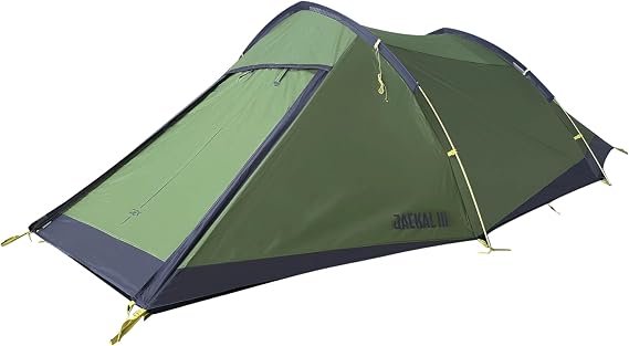 OEX Jackal III V3 3 Man Technical Tent with Porch Area, 3 Person, Compact Pack Size, Lightweight & Easy to Pitch in 5 minutes, Ideal for Backpacking, Hiking & Wild Camping, 5000mm HH