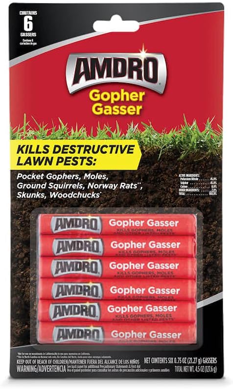 Amdro Gopher and Mole Killer, for Rodents, 12 Gassers, 0.75 oz = 2 - 6 Packs
