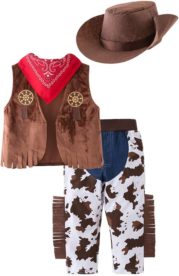 LXKIKMM May's Baby Western Cowboy Style Kids Costume Set Cosplay Costume