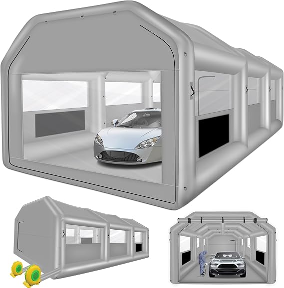 GZKYYLEGS Inflatable Paint Booth, 26X14.5X9.7Ft Inflatable Spray Booth Tent