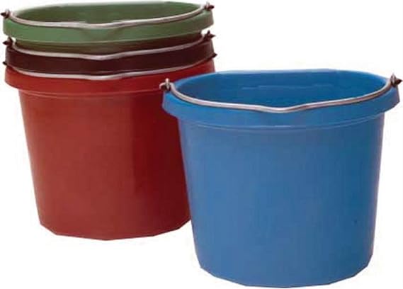 Fortiflex Flat Back Feed Bucket for Dogs/Cats and Small Animals, 20-Quart, Teal Blue
