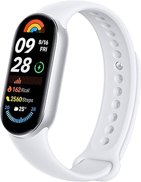XIAOMI Smart Band 9 Global Version 2024 1.62" Amoled Display | 233 mAh Battery | up to 21 Days of Battery Life | Over 150 Workout Modes | BT 5.4 | 50M Water Resistant - Glacier Silver
