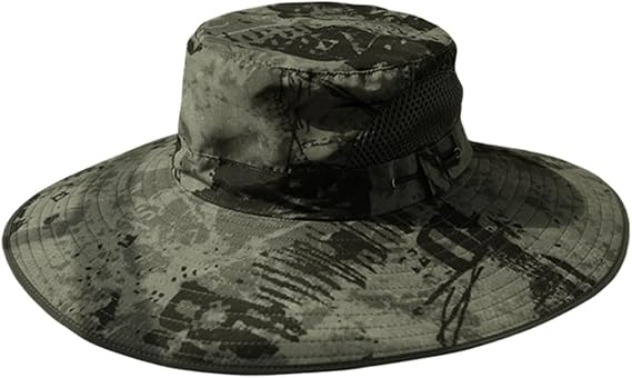 Bucket Hat for Men, Camo Wide Brim UPF 50+ Sun Protection Breathable Mens Boonie Hat for Beach,Hiking,Fishing,Outdoor