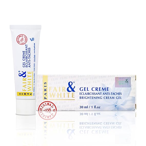 FAIR & WHITE Original Skin Brightening Gel Cream - 30ml  1floz - For Neck, Face, Armpit, Elbows, Private Areas, Brightening Gel for Uneven Skin Tone