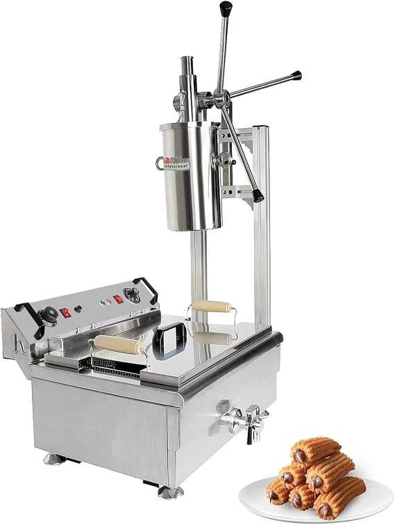 ALDKitchen Churro Making Machine | Spanish Donuts Maker | Manual Control (Churro Maker (with Fryer))