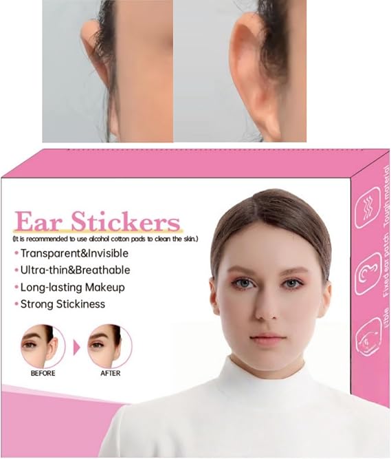30pcs E/ar Tape for Big E/ars,Cosmetic Ear Corrector,Ea/r Lobe Support Patches,Waterproof E/ar Stickers,for Fixing Protruding Ear,Clear Ea/r Support Patches,Aesthetic Correctors for Prominent Ears