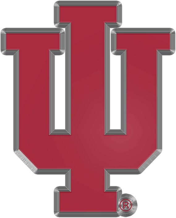 FANMATS 60527 Indiana Hooisers Heavy Duty Aluminum Embossed Color Emblem, Auto Emblem Decal