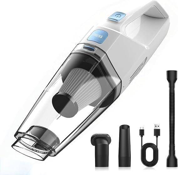 Bossdan Handheld Vacuum Cordless Car Vac Portable with 8KPA & Multi Accessories & Low Noise, Lightweight Hand Held Vacuum Cordless Rechargeable for Car/Home/Dust/Pet Hair, Mine Portable Vacuum