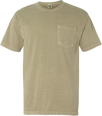 Comfort Colors Men's Adult Short Sleeve Pocket Tee, Style 6030 (XX-Large, Khaki)