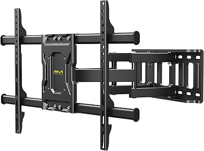 AM alphamount Full Motion TV Wall Mount Bracket for 37-75 inch TVs- Dual Articulating Arms Swivel Extend Tilt- Max VESA 600x400mm, Fits 12,16 Studs, Holds up to 132lbs, APLF1