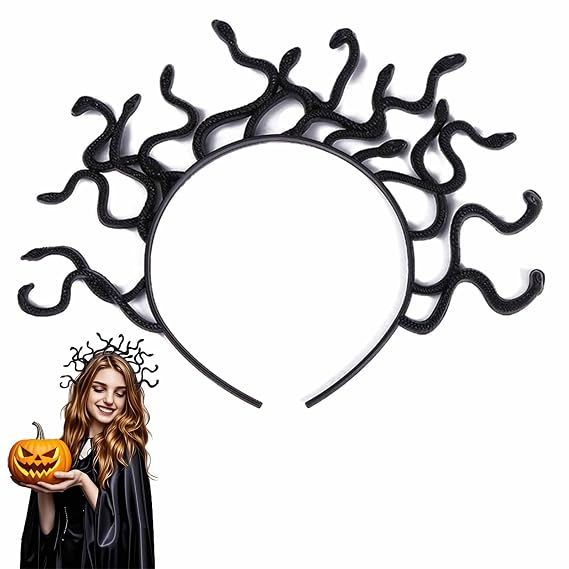 1Pcs Medusa Snake Headband - Greek Goddess Headdress for Women, Halloween Costume Accessories, Masquerade Party Headpiece, Roman Mythology Inspired Hair Band for Cosplay