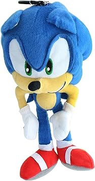 Sonic The Hedgehog Sonic Plush Doll Key Chain Coin Bag Clip On 8" Soft Plush