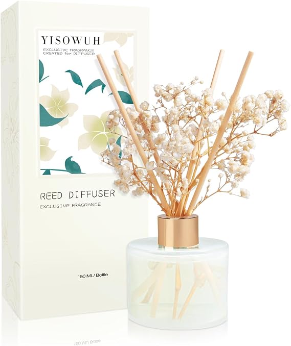Scent Diffuser Set, 5.28oz(150ml) Linen Scent Diffuser with 8 Sticks Long Lasting Fragrance for Home, Bathroom, Room Decor