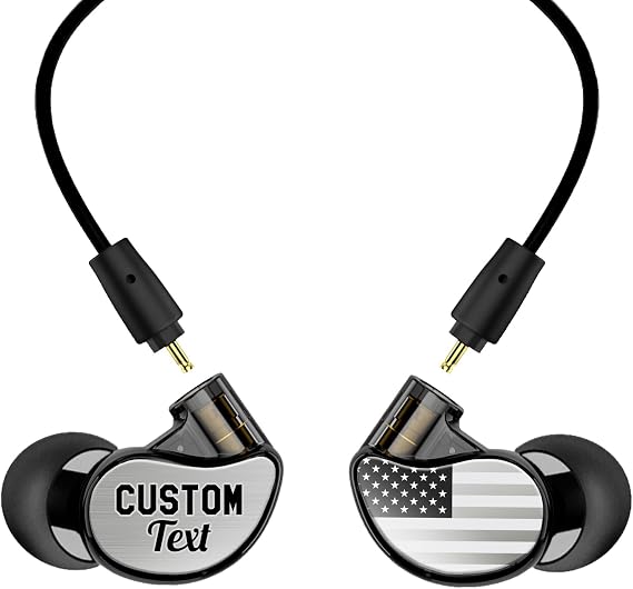 MEE audio Personalized M6 PRO in Ear Monitor Headphones for Musicians w/Engraved Metal Faceplates: Choose an Artwork and/or Add Custom Text, Noise Isolating Professional Earbuds w/Replaceable Cables