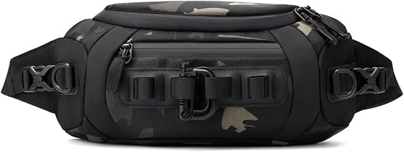 FANDARE Waist Fanny Pack Casual Sling Bag Sport Bumbags for Women Men Sling bag Nylon Chest Crossbody Bag Cover Pack for Hiking Cycling Travelling Outdoor Gym Business Shoulder Bag Camo