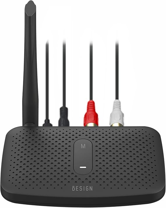 Besign BE-RCA Pro Long Range Bluetooth Adapter for Bluetooth Music Streaming, Black