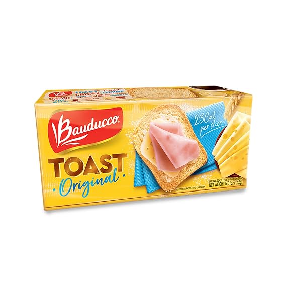Bauducco Original Toast - Delicious, Light & Crispy Toasted Bread - Ready-to-Eat Breakfast Toast & Sandwich Bread - No Artificial Flavors - 5.01 oz (Pack of 1)